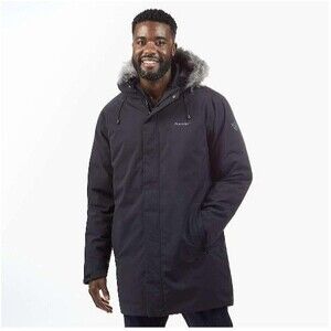 Moosejaw Down Parka Men's Hooded Fur Trimed Mid-Length Snow Jacket Coat